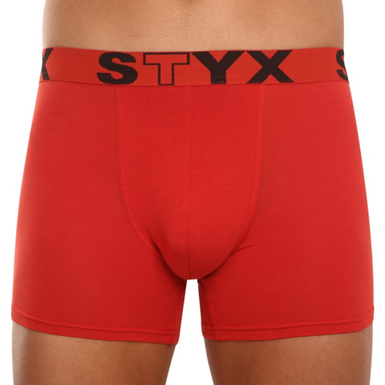 Boxer uomo Styx lungo sport elastico rosso (U1064)