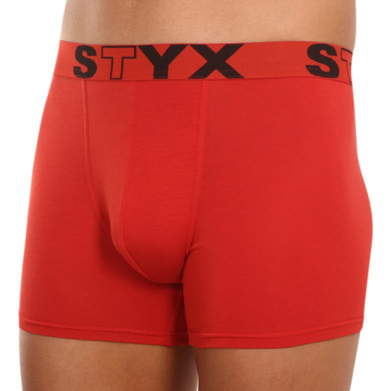 Boxer uomo Styx lungo sport elastico rosso (U1064)