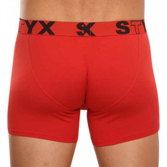 Boxer uomo Styx lungo sport elastico rosso (U1064)