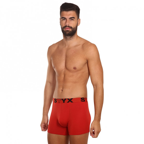 Boxer uomo Styx lungo sport elastico rosso (U1064)