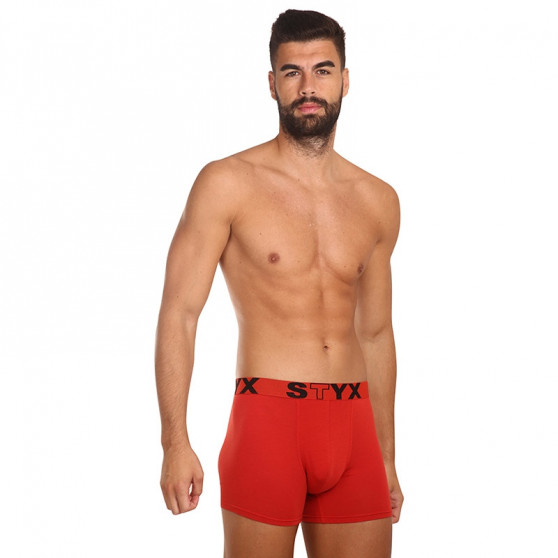 Boxer uomo Styx lungo sport elastico rosso (U1064)