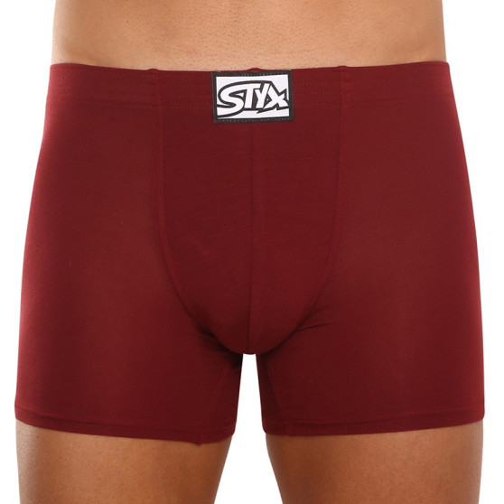 Boxer uomo Styx lunghi classici in gomma bordeaux (F1060)