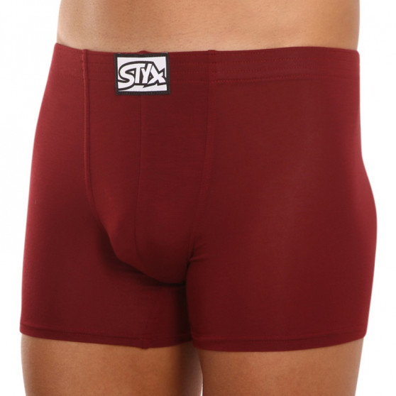 Boxer uomo Styx lunghi classici in gomma bordeaux (F1060)