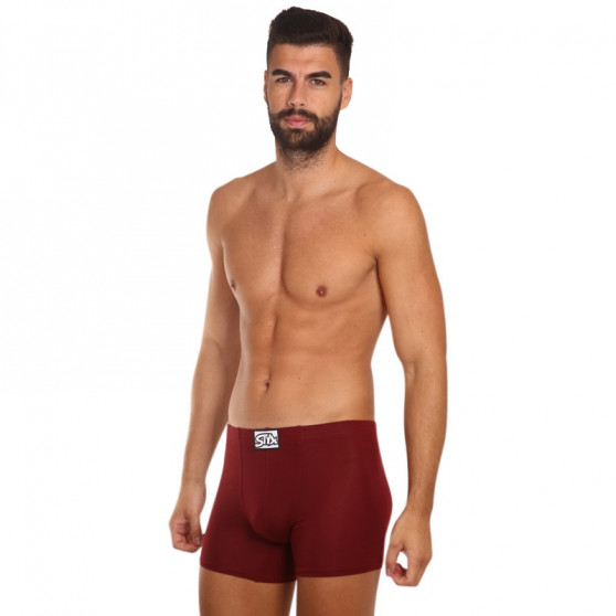 Boxer uomo Styx lunghi classici in gomma bordeaux (F1060)