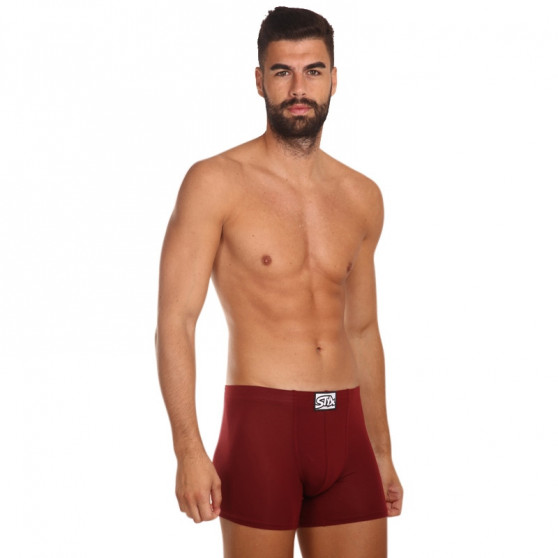 Boxer uomo Styx lunghi classici in gomma bordeaux (F1060)