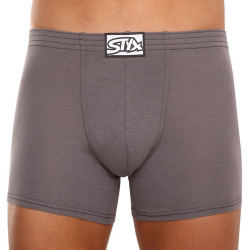 Boxer uomo Styx lungo classico elastico grigio scuro (F1063)