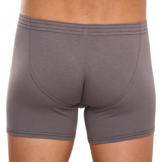 Boxer uomo Styx lungo classico elastico grigio scuro (F1063)