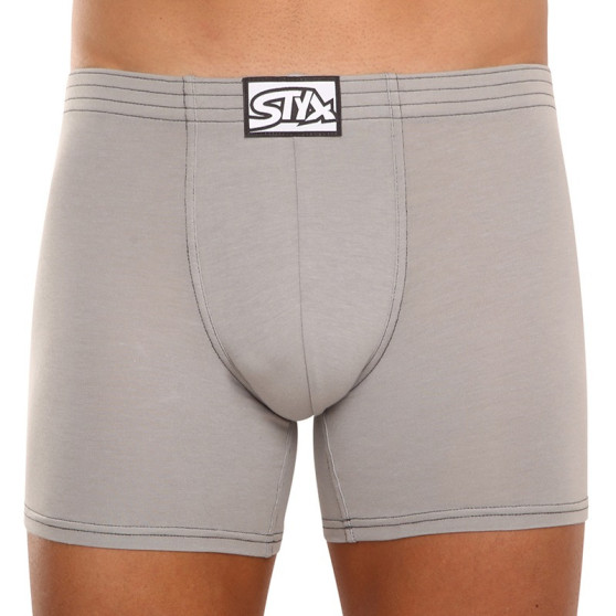 Boxer da uomo Styx lunghi classici in gomma grigio chiaro (F1062)