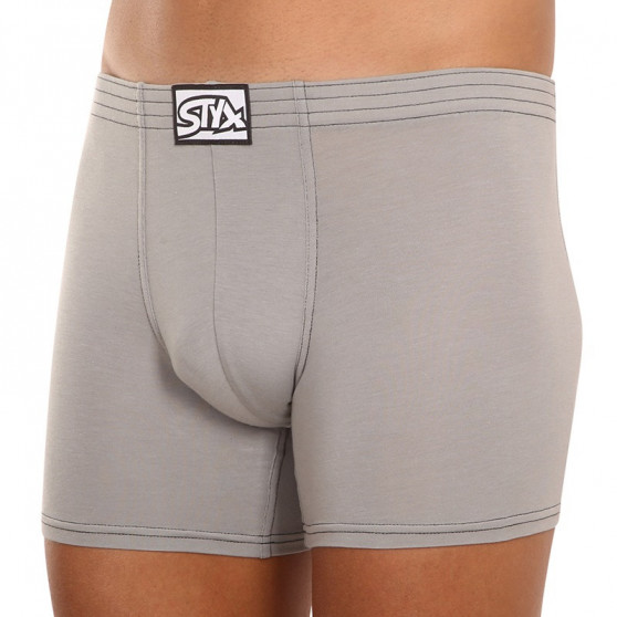 Boxer da uomo Styx lunghi classici in gomma grigio chiaro (F1062)