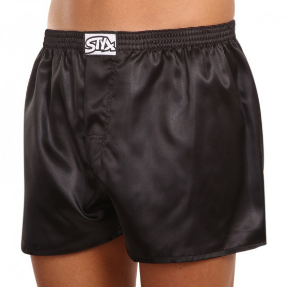 Boxer da uomo Styx classic elastic satin black (C960)