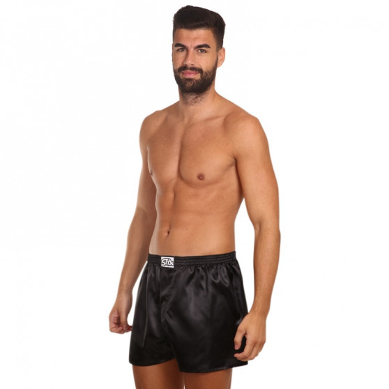 Boxer da uomo Styx classic elastic satin black (C960)