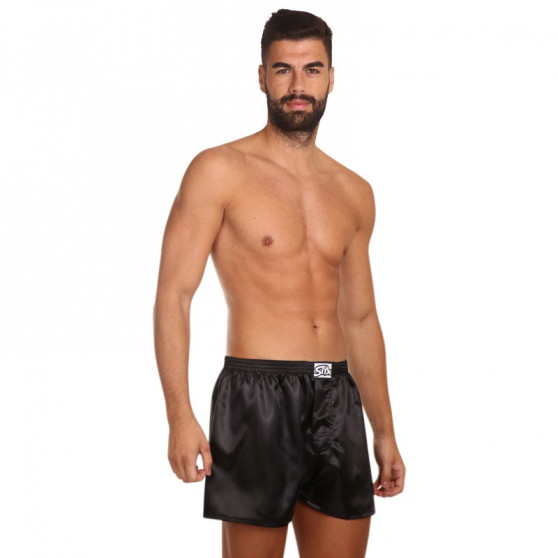 Boxer da uomo Styx classic elastic satin black (C960)