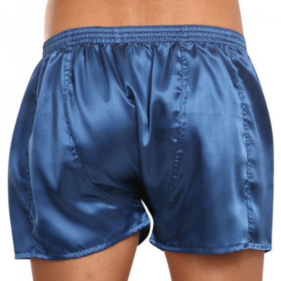 Boxer da uomo Styx classici elastici in raso blu scuro (C664)