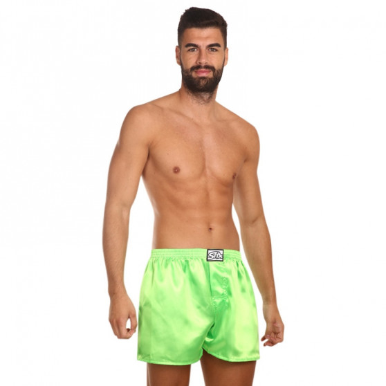 Boxer da uomo Styx classic rubber satin green (C1069)