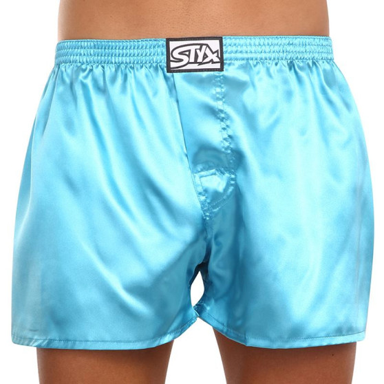 Boxer da uomo Styx classic rubber satin blue (C967)