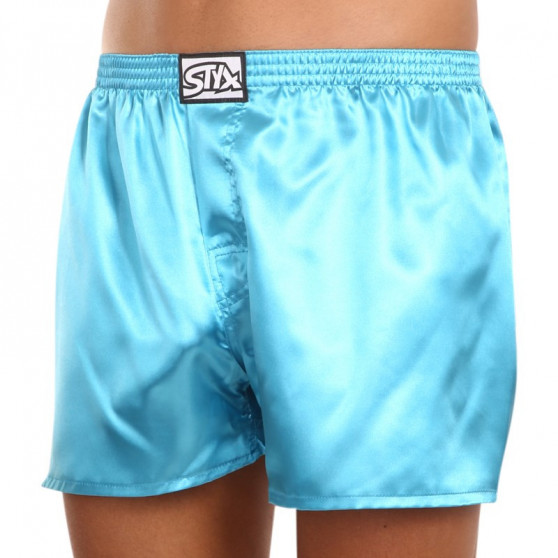 Boxer da uomo Styx classic rubber satin blue (C967)