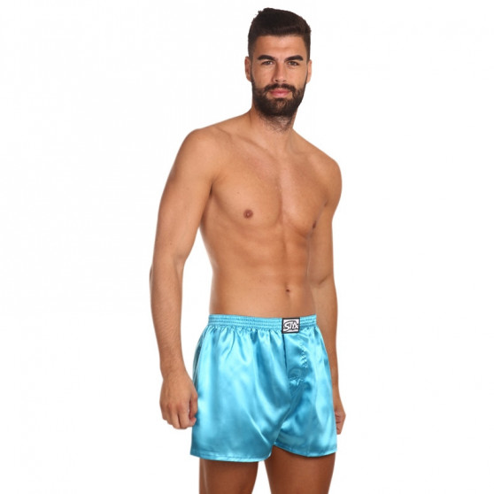 Boxer da uomo Styx classic rubber satin blue (C967)