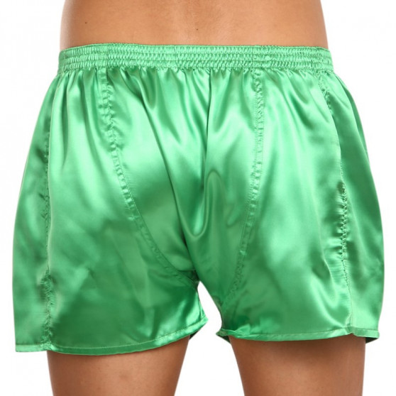 Boxer da uomo Styx classici elastici in raso verde scuro (C689)