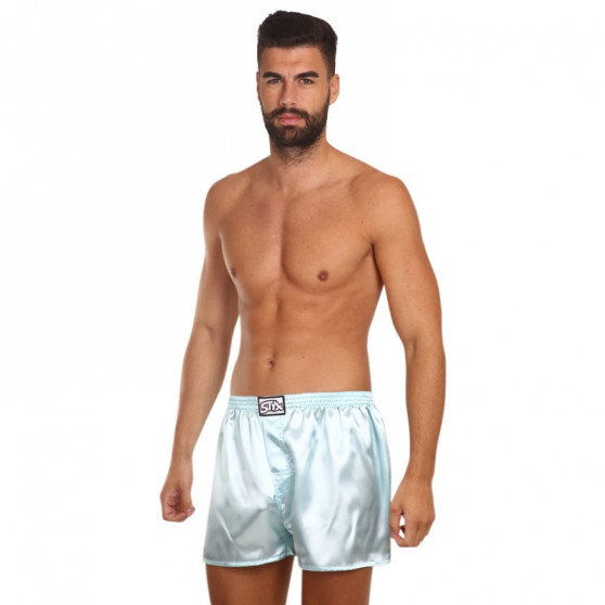 Boxer da uomo Styx classic elastic satin light blue (C688)