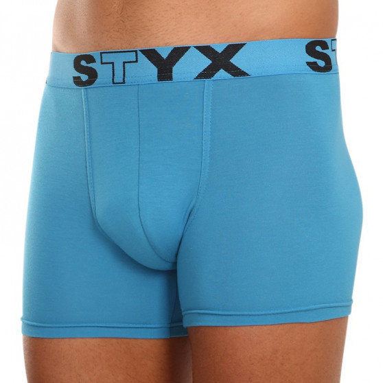 3PACK boxer uomo Styx lungo sport elastico blu (U9676869)