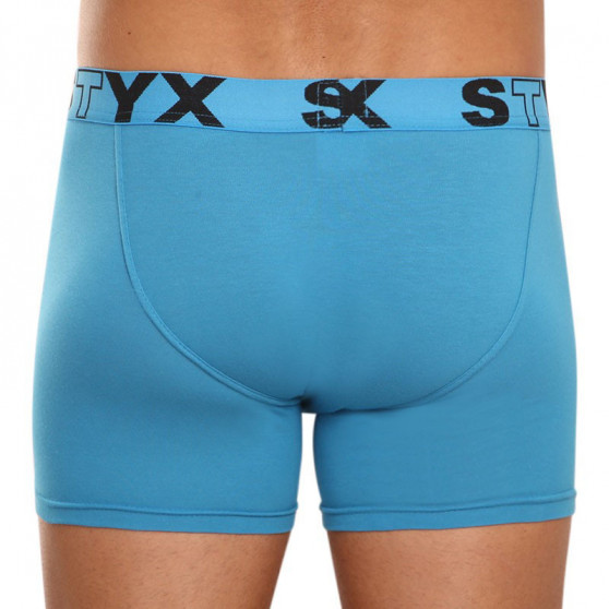 3PACK boxer uomo Styx lungo sport elastico blu (U9676869)