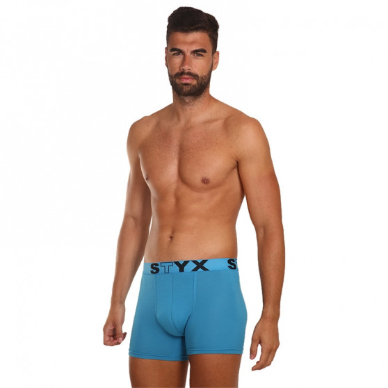 3PACK boxer uomo Styx lungo sport elastico blu (U9676869)