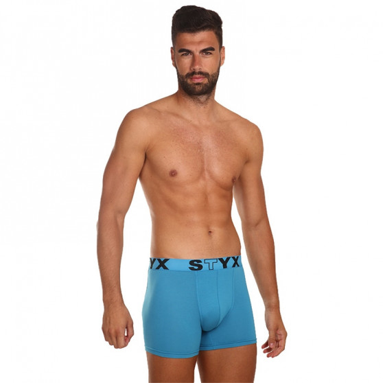 3PACK boxer uomo Styx lungo sport elastico blu (U9676869)