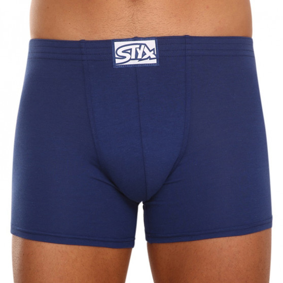 3PACK boxer uomo Styx lungo classico elastico blu (F9676869)