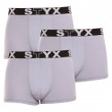 3PACK boxer uomo Styx sport elastico grigio (G10676767)