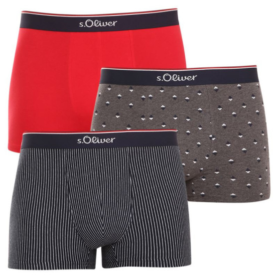 3PACK Boxer da uomo S.Oliver multicolore (JH-35B-35256441)