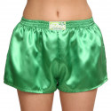 Boxer da donna Styx classici elastici in raso verde scuro (L689)