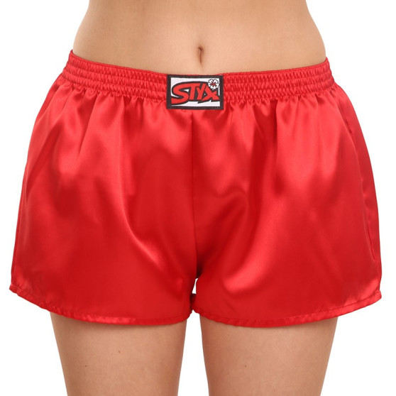 Boxer da donna Styx classici elastici in raso rosso (L663)