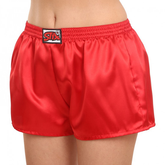 Boxer da donna Styx classici elastici in raso rosso (L663)