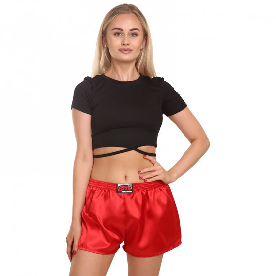 Boxer da donna Styx classici elastici in raso rosso (L663)