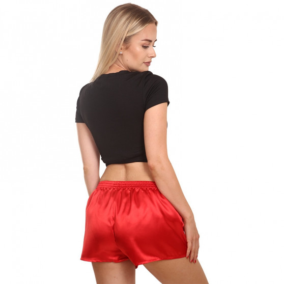 Boxer da donna Styx classici elastici in raso rosso (L663)