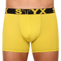 Boxer da uomo Styx lungo sportivo elastico verde e giallo (U1065)