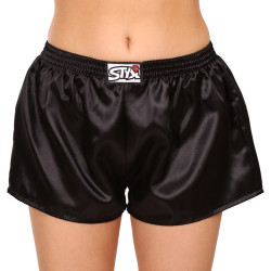 Boxer da donna Styx classici elasticizzati in raso nero (L960)