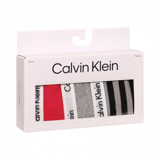 3PACK perizoma donna Calvin Klein oversize multicolore (QD3800E-658)