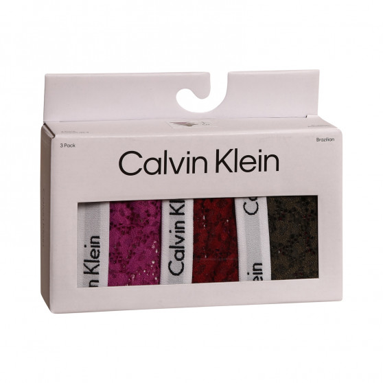 3PACK Mutandine brasiliane da donna Calvin Klein multicolore (QD3925E-6VY)