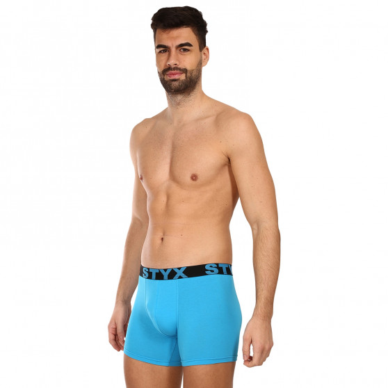 Boxer da uomo Styx lunghi sportivi elastici blu chiaro (U1169)