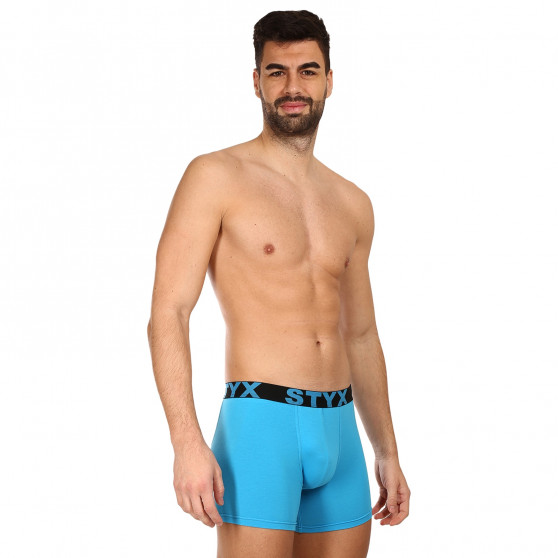 Boxer da uomo Styx lunghi sportivi elastici blu chiaro (U1169)