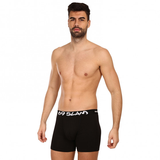 Boxer da uomo 69SLAM fit bambù tinta unita (MBVPLN-BK)