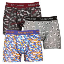 3PACK boxer uomo Benysøn bambù multicolore (BENY-7010)