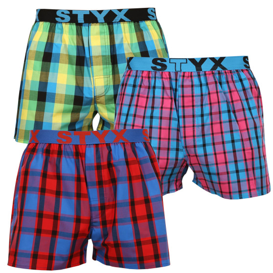 3PACK Boxer da uomo Styx sport elastico multicolore (B9343536)