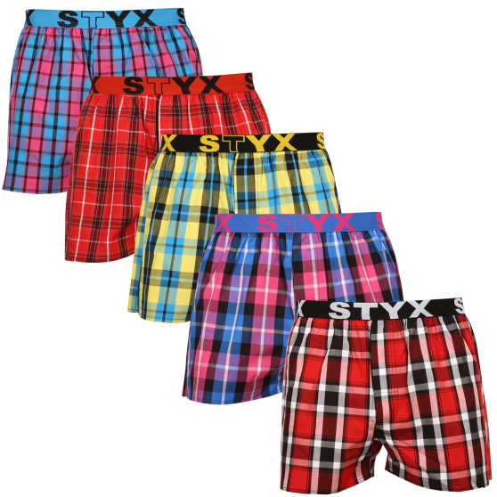 5PACK Boxer da uomo Styx sport elastico multicolore (B9312345)