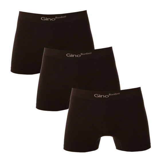 3PACK boxer uomo Gino senza cuciture in bambù nero (54004)