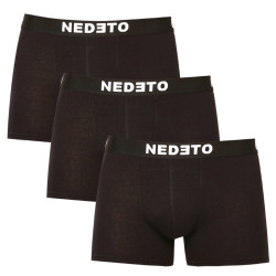 3PACK boxer da uomo Nedeto nero (3NDTB001-brand)