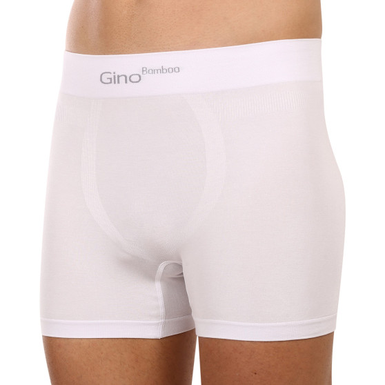 Boxer da uomo Gino senza cuciture in bambù bianco (54004)