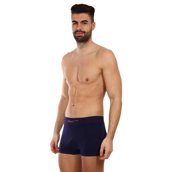 Boxer da uomo Gino senza cuciture in bambù blu (53004)