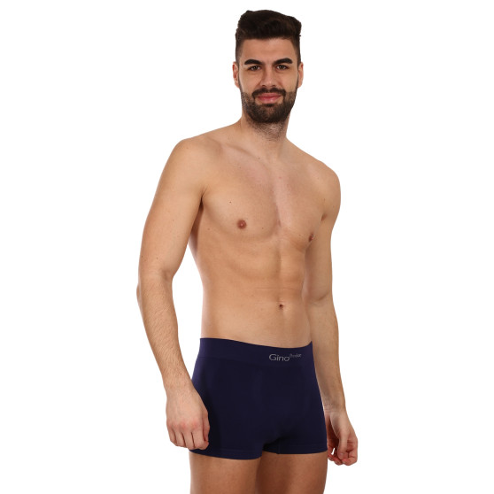 Boxer da uomo Gino senza cuciture in bambù blu (53004)